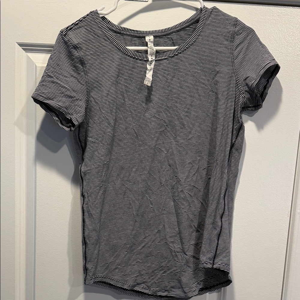 lululemon athletica Black and White Striped Tee